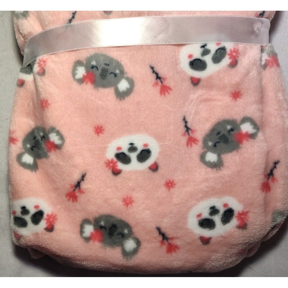 Baby Elements Plush Koala Panda Bear Face Pink Blanket Lovey Soft Girl NWT‎ - Picture 3 of 4